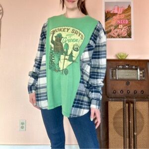 Urban Outfitters Green and Blue Plaid Top